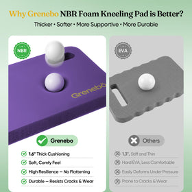 Grenebo kneeling pad closeup foam texture highlights high-density NBR feel