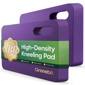 Grenebo kneeling pad top view in purple showing shape and color for gardening comfort