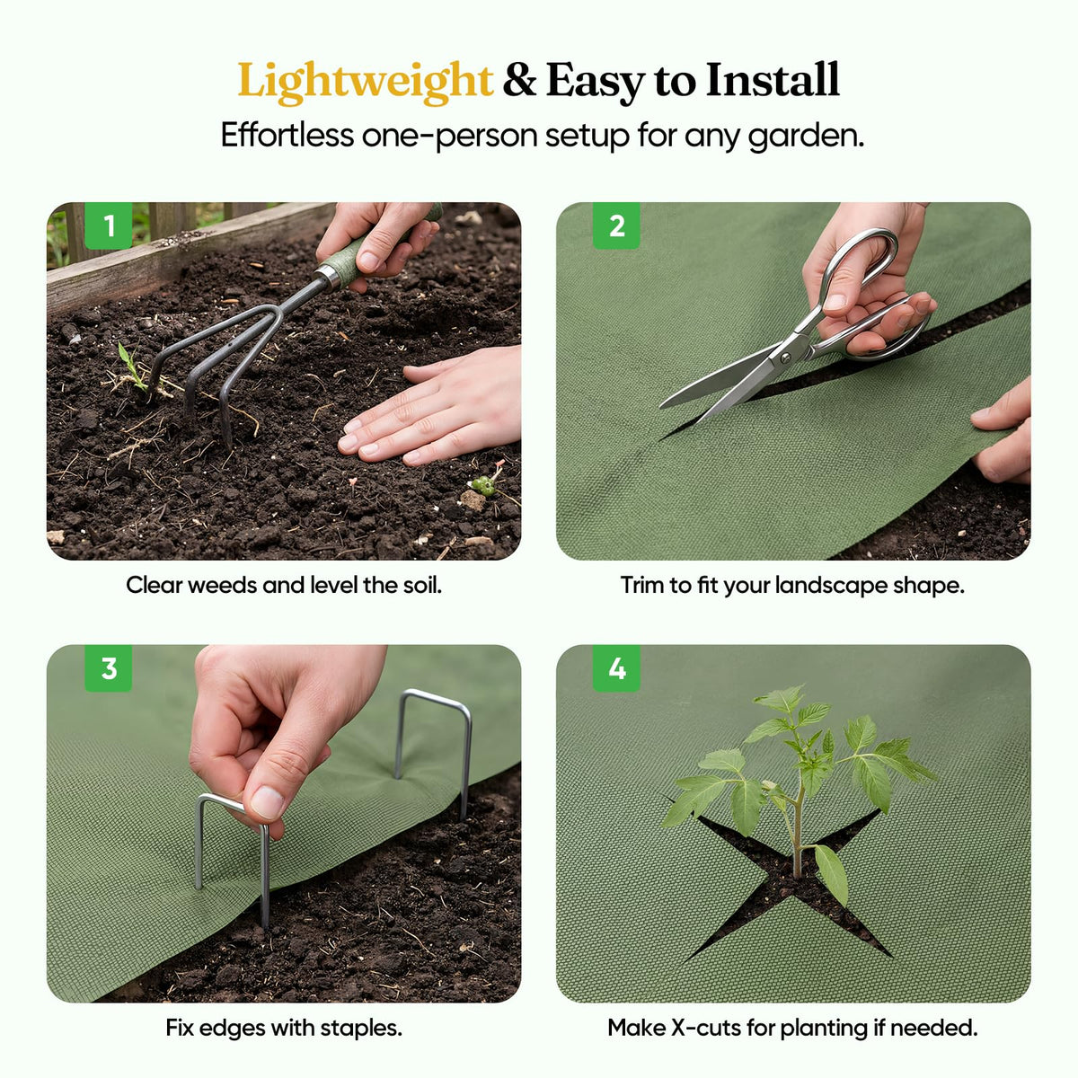 Grenebo vegetable plot fabric supports roots while blocking weeds.