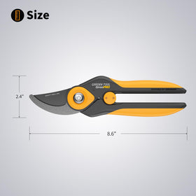 GrenPRO spring-action reopens blades to reduce hand fatigue during pruning.