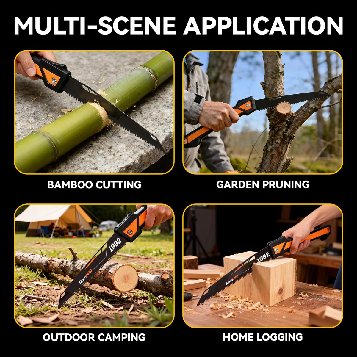 GRENPRO non-slip rubber handle offers comfortable control in wet conditions.