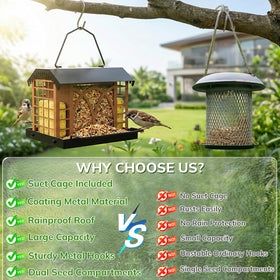 Grete Gotye bird feeder large 3-5lb capacity keeps seeds accessible in a busy yard.
