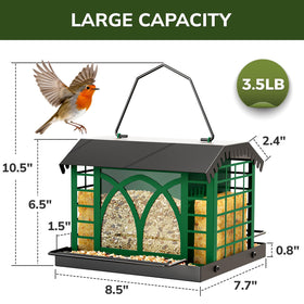 Squirrel-locking hook keeps feed secure and birds undisturbed
