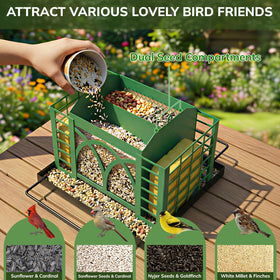 Outdoor feeder with 3.5 lb capacity for steady bird enjoyment