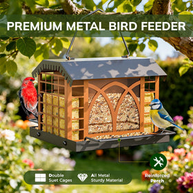Grete Gotye bird feeder two-perches provide comfortable rest spots for visiting birds.