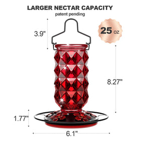 Grete Gotye diamond cylindrical glass container emphasizes outdoor durability