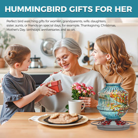 Grete Gotye blue feeder makes a thoughtful gift for garden-loving women.