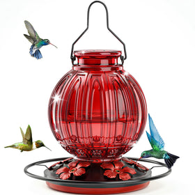 Grete Gotye glass hummingbird feeder 26oz bottle for year-round outdoor nectar viewing