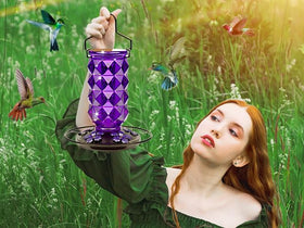 Grete Gotye Glass Hummingbird Feeder gift idea for nature lovers