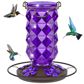 Grete Gotye Glass Hummingbird Feeder wide mouth design simplifies filling and cleaning