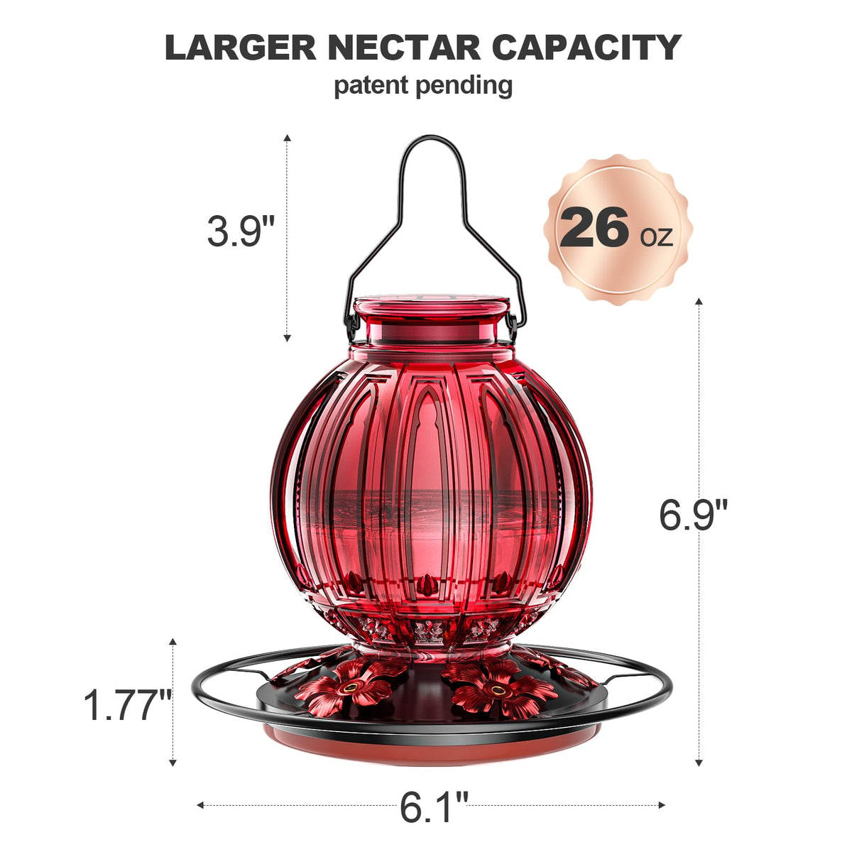Grete Gotye feeder with leak-proof base staying sealed during windy days