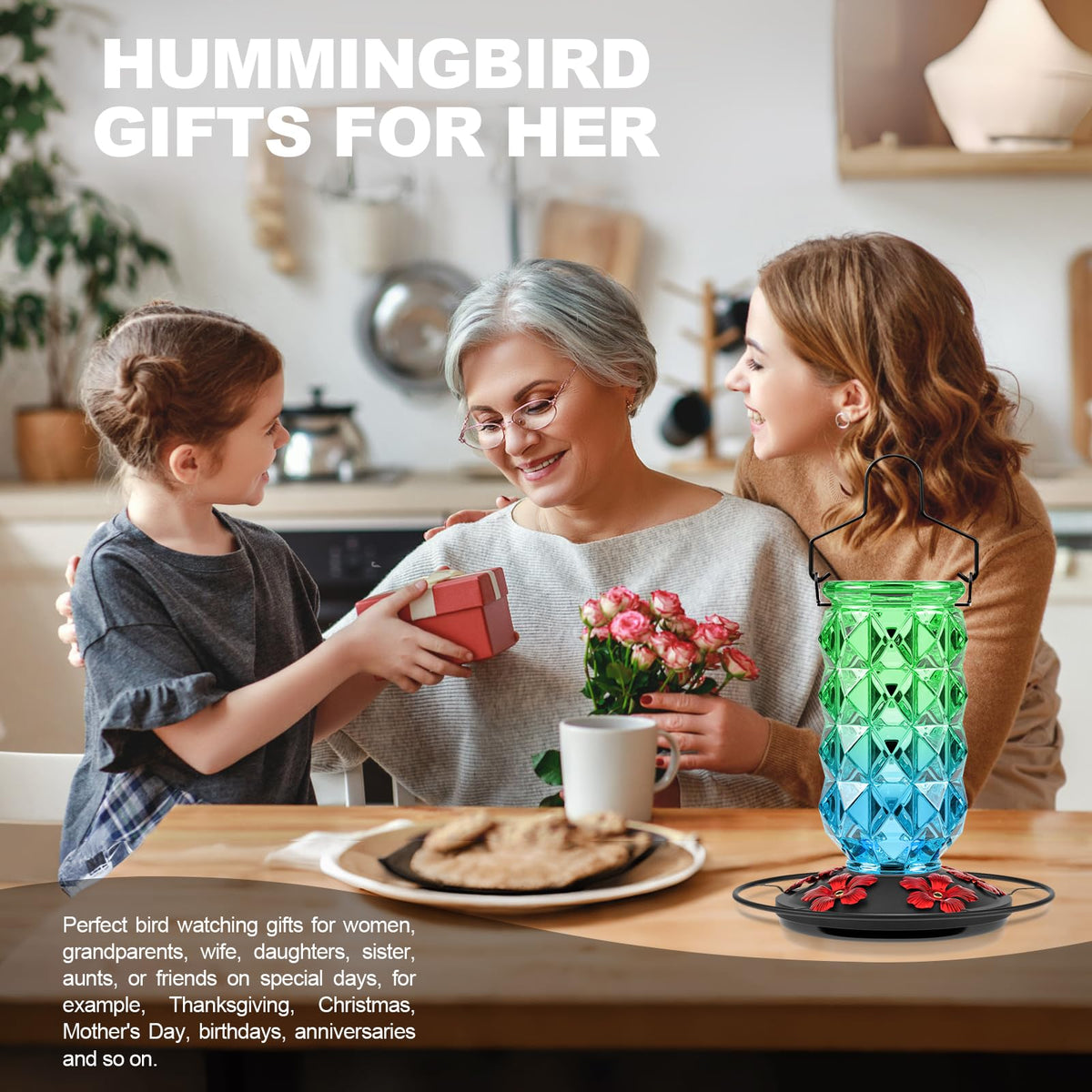 Grete Gotye outdoor decor enhances garden with a charming feeder