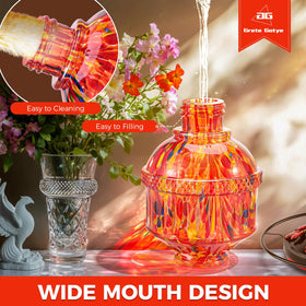 Grete Gotye Wide Mouth Glass Feeder simplifies filling and cleaning