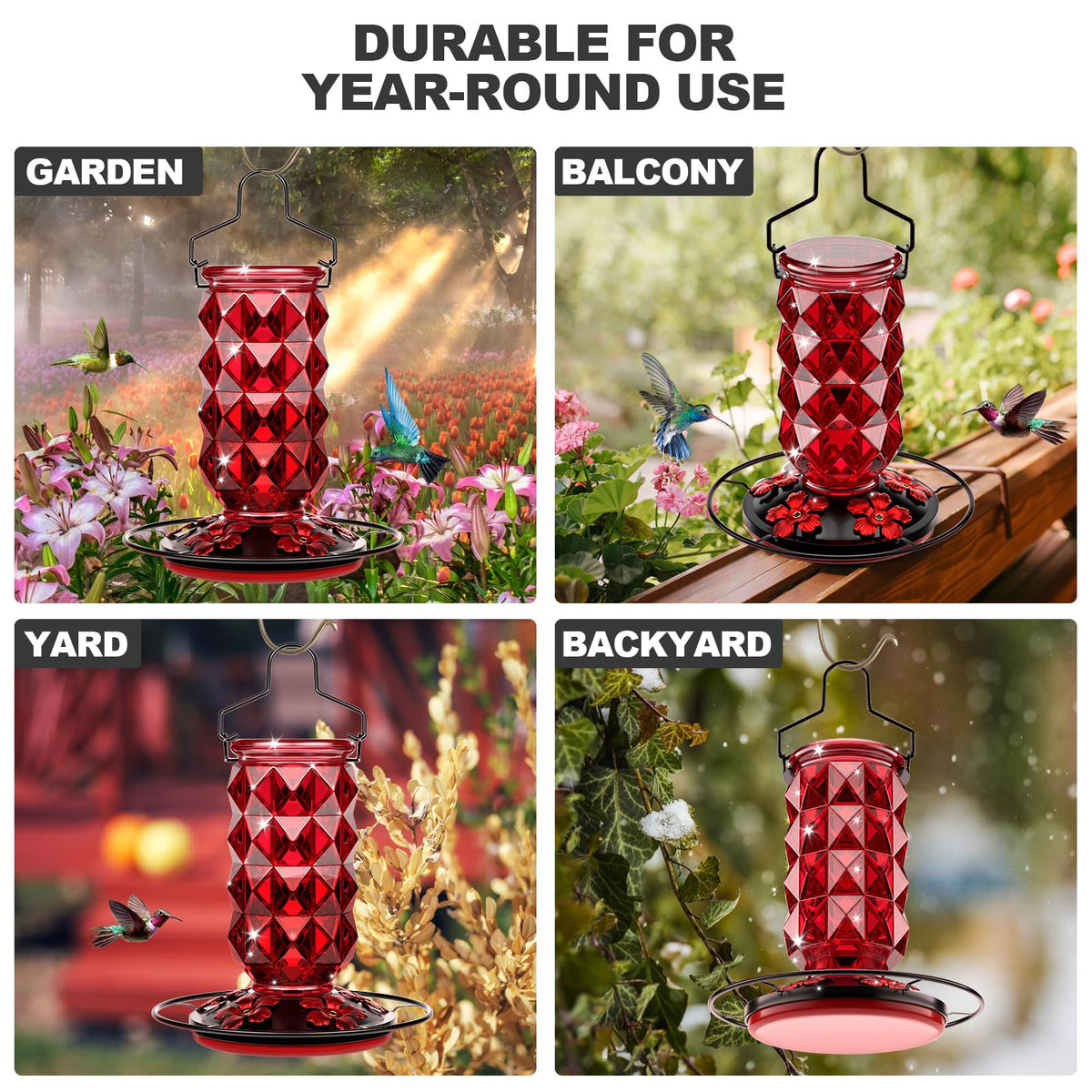 Grete Gotye wide-mouth design simplifies refilling and cleaning of the feeder.