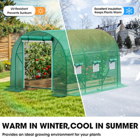 Grezone greenhouse door ventilation image highlights mesh door for airflow