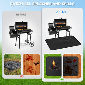 GRIBUDDY double-sided fireproof mat safely hosting embers on outdoor surface