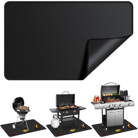 GRIBUDDY under-grill-mat 75x40 on a deck protects large grills from spills