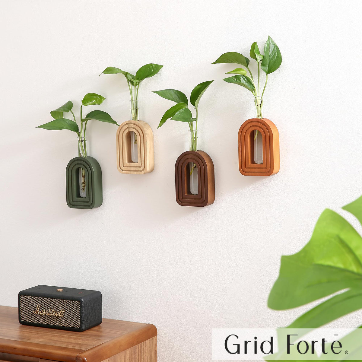 GRID FORTE boho chic wall decor with vases ideal for fresh or dried flowers