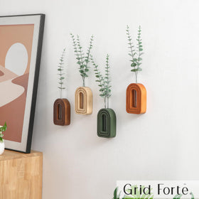 GRID FORTE solid wood wall vases easy to install with included hardware