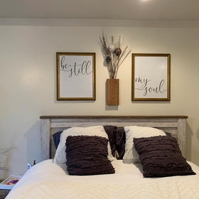 GRID FORTE wall decor creates a cozy vignette without clutter