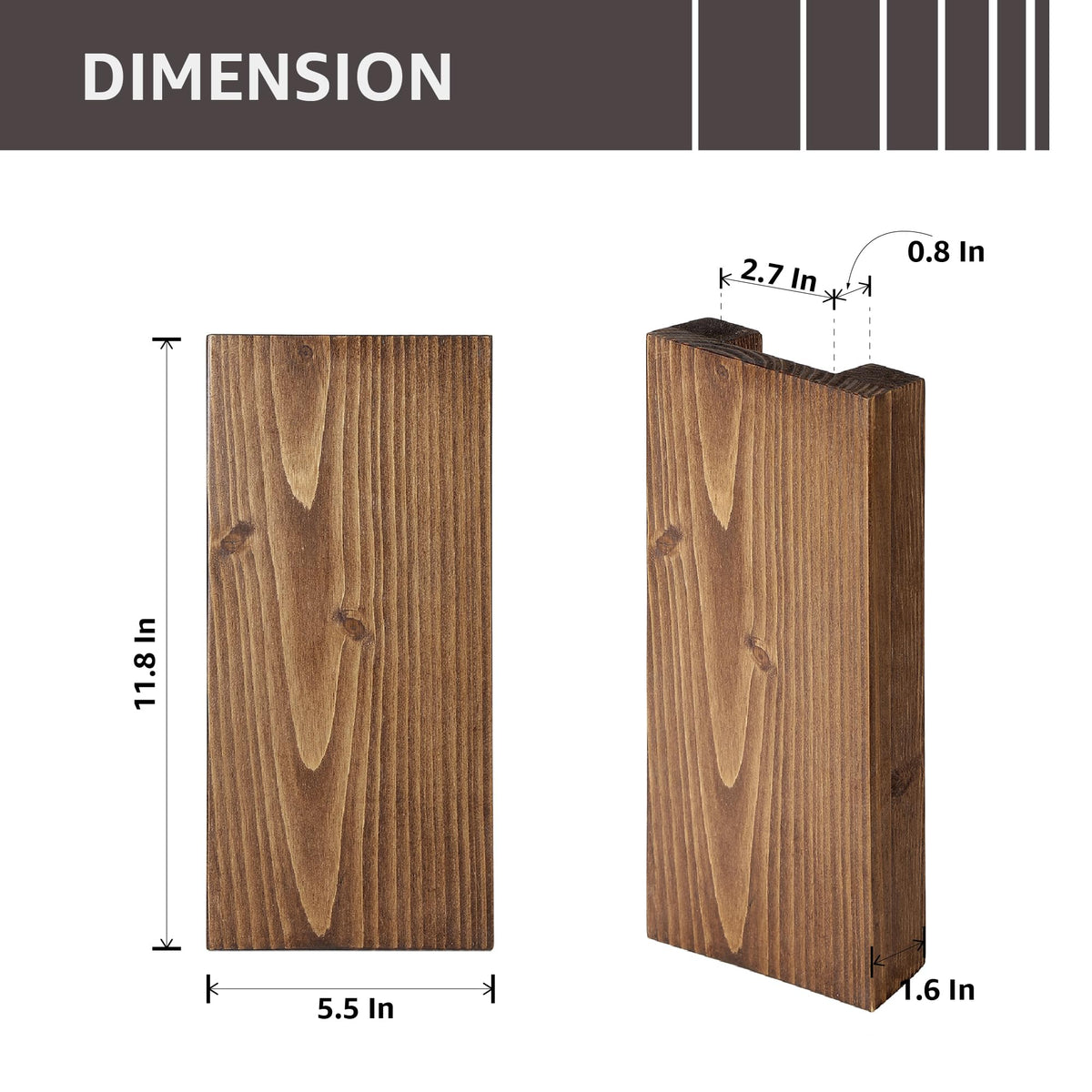GRID FORTE walnut finish wall planters hold fresh or dried stems securely