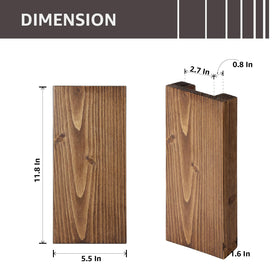GRID FORTE walnut finish wall planters hold fresh or dried stems securely