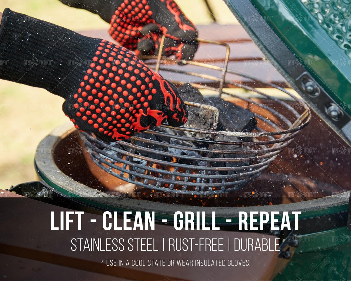 GriAddict 18-inch grill compatibility range includes Big Green Egg and Kamado Joe