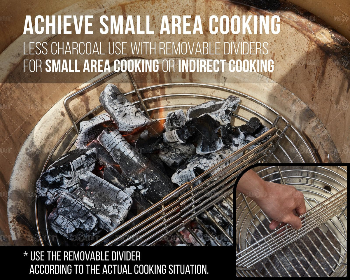 GriAddict ash basket lift-and-shake feature simplifies ash separation for reuse