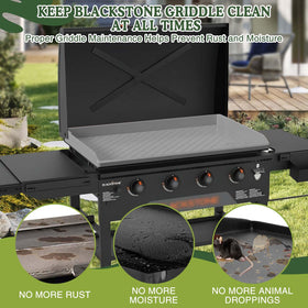 GRIDDLE COVER MAT protects against dirt and rust with non-stick surface