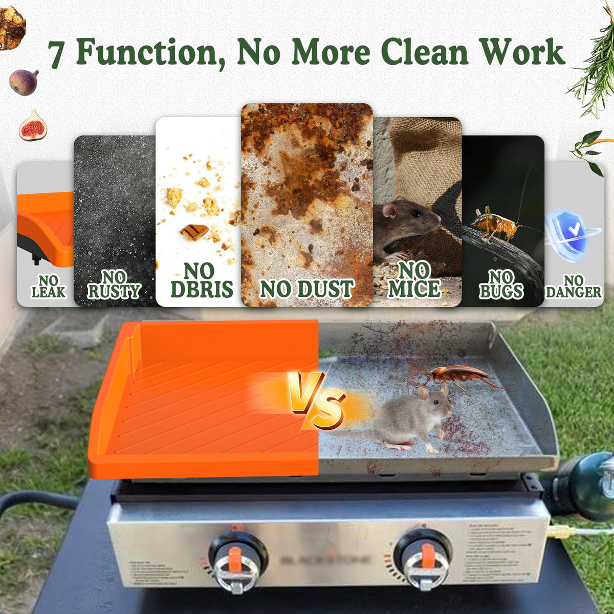 Keeps the griddle surface dry and clean, helping extend its life.