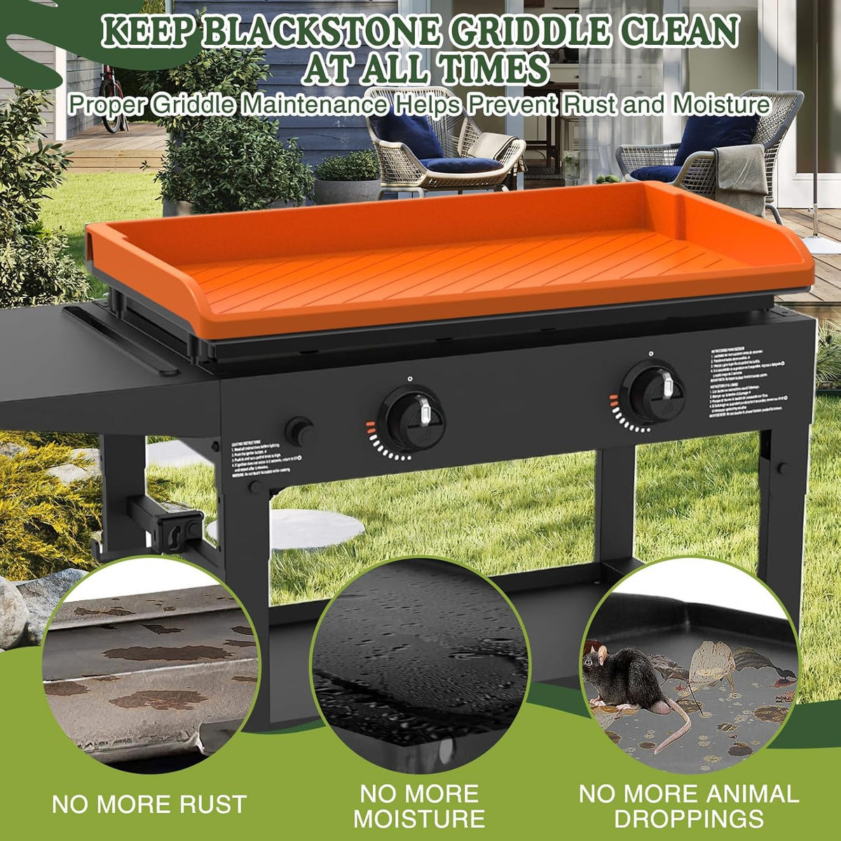 GRIDDLE COVER MAT extend griddle life by protecting against moisture