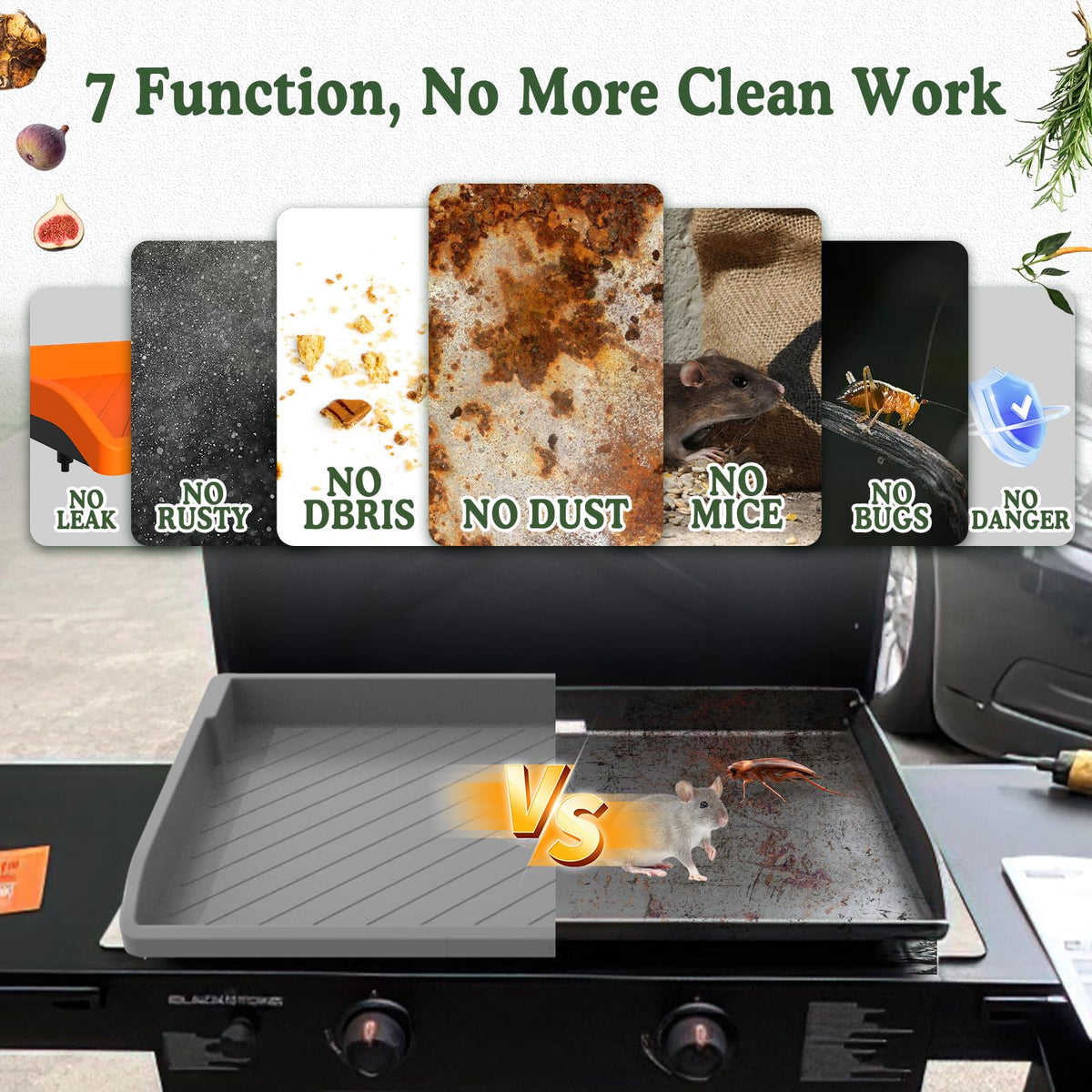 GRIDDLE COVER MAT withstands up to 400℉, ideal for post-cook storage.