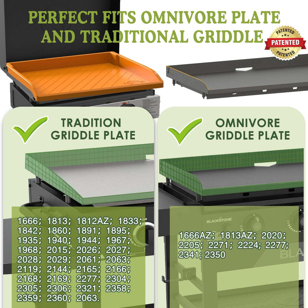 GRIDDLE COVER MAT compatible with Omnivore plates for seamless coverage.