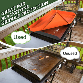 GRIDDLE COVER MAT orange heat-resistant up to 400°F protects finish