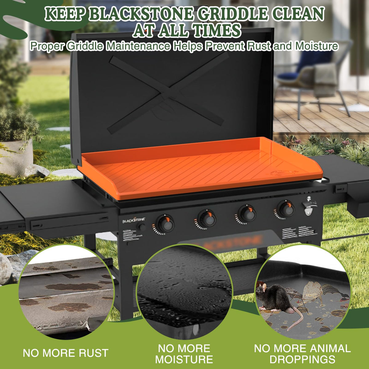 GRIDDLE COVER MAT orange non-stick surface for easy cleaning after grilling