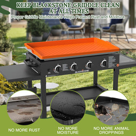 GRIDDLE COVER MAT helps extend griddle life by reducing moisture and oxidation.