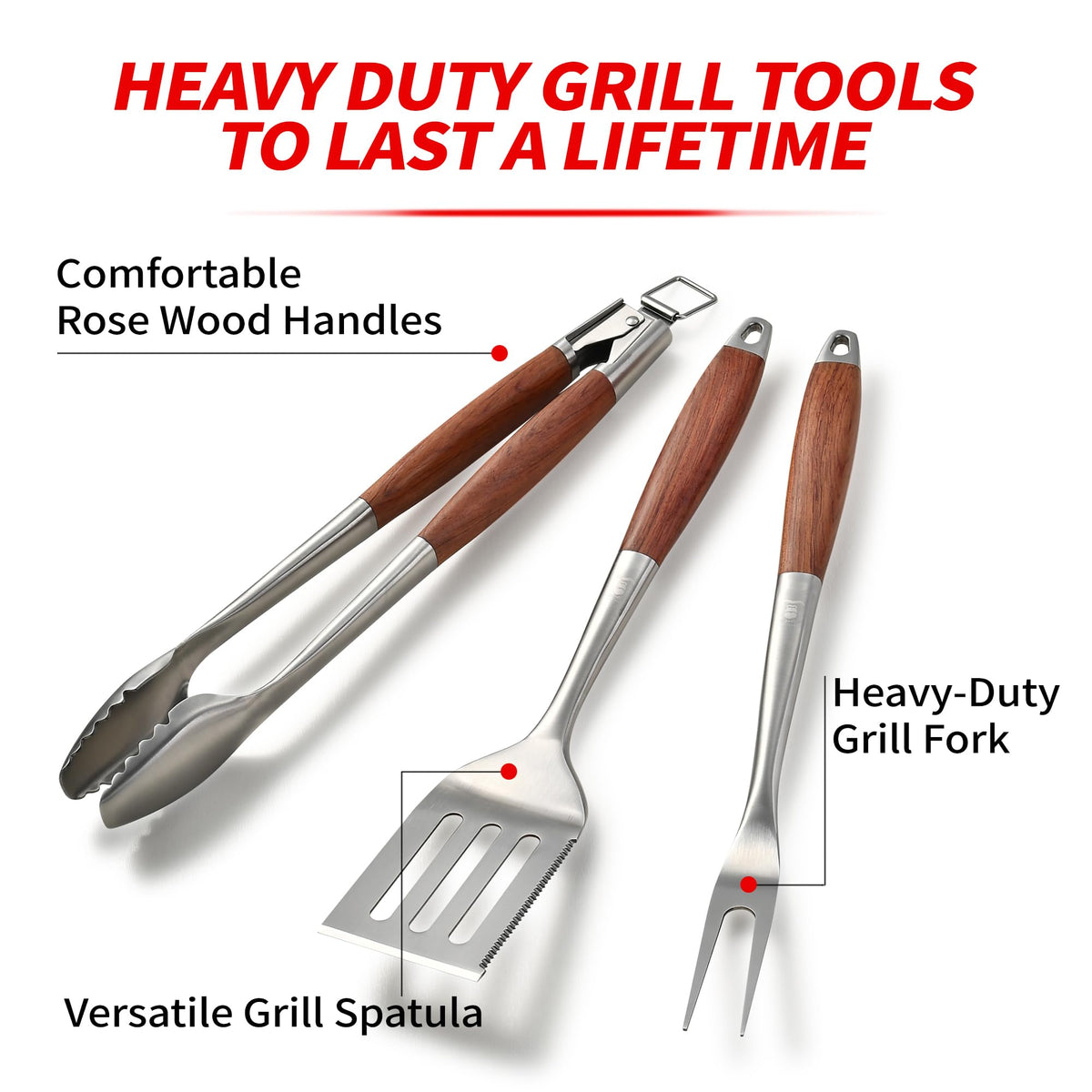 GRILAZ rosewood fork detail showing precise turning grip.