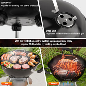 GRILIFE ash catcher at bottom for tidy grilling cleanup.