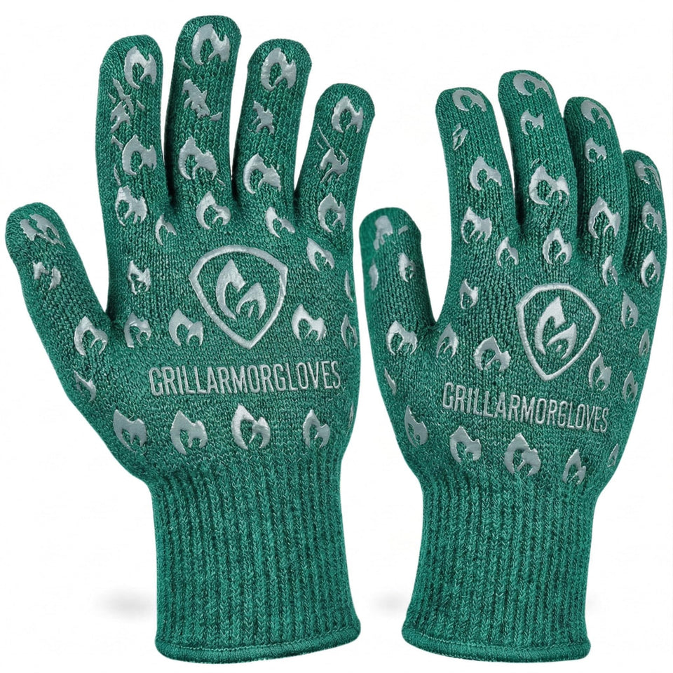 Grill Armor Gloves demonstrate 932°F heat resistance for high-heat grilling.