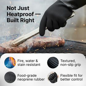 Soft cotton lining interior provides comfortable grip during cooking with Grill Armor Gloves.