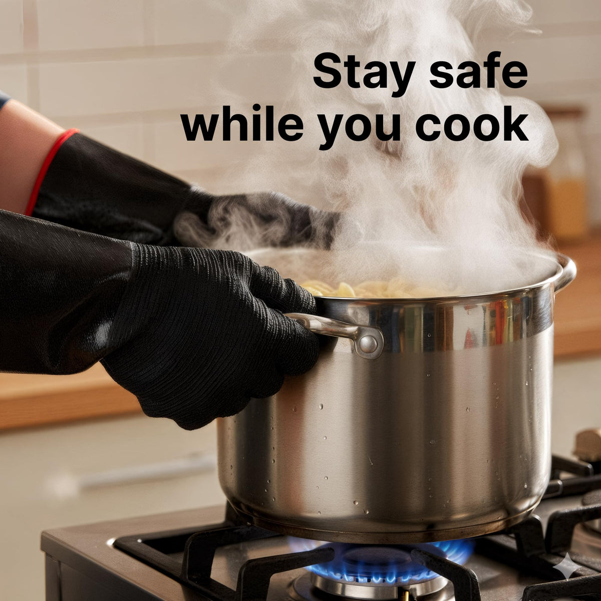 Grill Armor Gloves fire, water, stain-resistant neoprene for versatile use in kitchens.