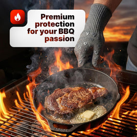 Grill Armor Gloves machine washable for easy cleanup.