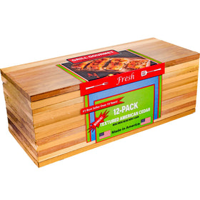 Grill Gourmet cedar planks pack 12 ready for smoky flavor infusion