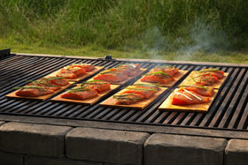 Textured Grill Gourmet cedar plank close-up to boost smoke and aroma