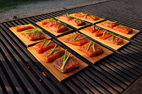 USA-made Grill Gourmet cedar planks displayed for home grilling