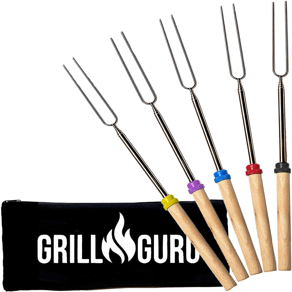 Grill Guru Smores Sticks fire pit 32in for safe, extended roasting.
