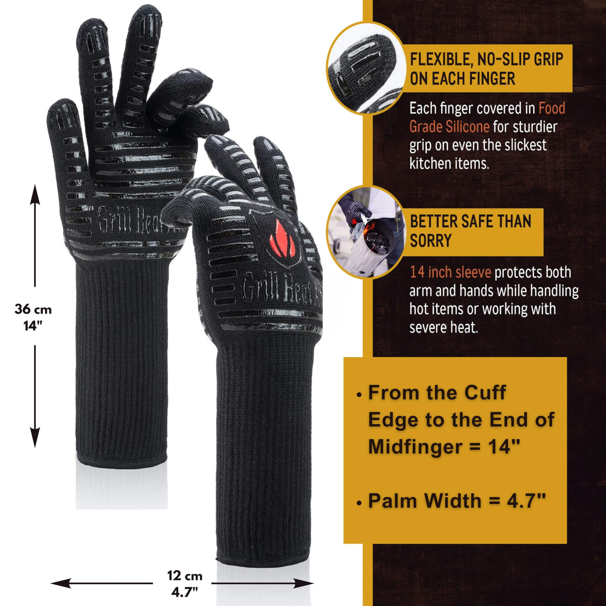 Grill Heat Aid cut-resistant gloves with EN388 level 5 protection