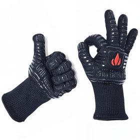 Grill Heat Aid extreme heat gloves close-up showing Kevlar fabric for heat protection