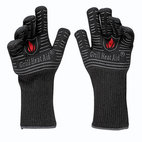 Grill Heat Aid fireproof gloves providing protection against high heat for handling hot cookware