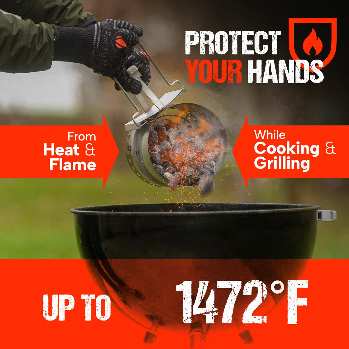 Grill Heat Aid outdoor pizza oven use gloves for high-heat baking